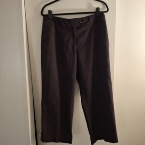 Rose Haggar Women's Dark Brown Pun Stripe Dress Pants